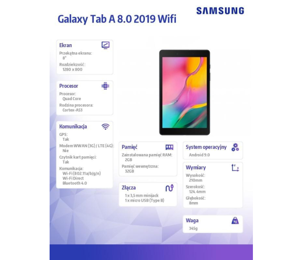 Samsung Galaxy Tab A 8.0 T290 2/32GB Wi-Fi czarny - 509184 - zdjęcie 7